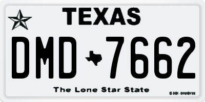 TX license plate DMD7662