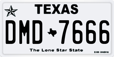 TX license plate DMD7666