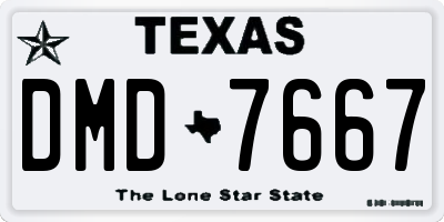 TX license plate DMD7667