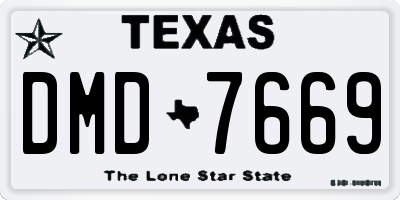 TX license plate DMD7669