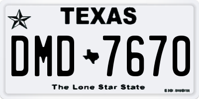 TX license plate DMD7670