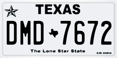 TX license plate DMD7672