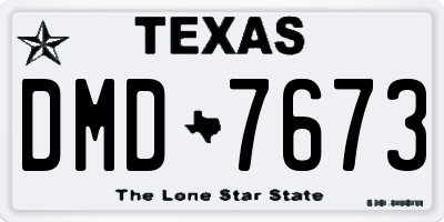 TX license plate DMD7673