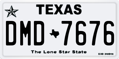 TX license plate DMD7676