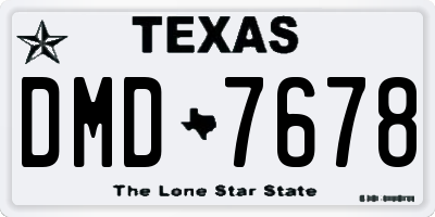 TX license plate DMD7678