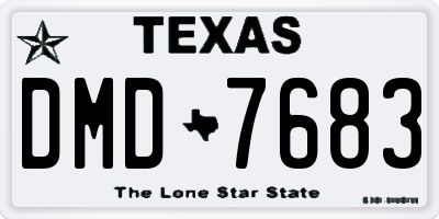 TX license plate DMD7683