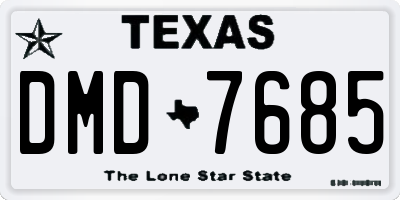 TX license plate DMD7685