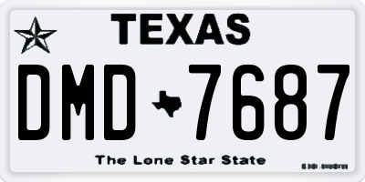 TX license plate DMD7687