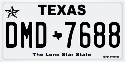 TX license plate DMD7688
