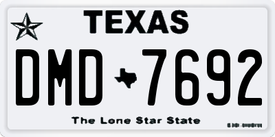 TX license plate DMD7692