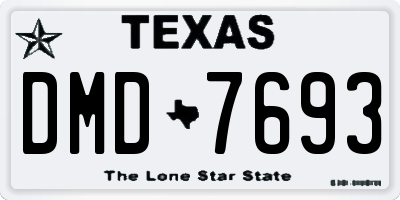 TX license plate DMD7693