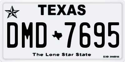 TX license plate DMD7695