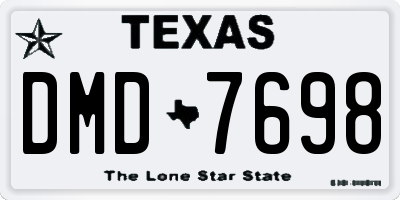 TX license plate DMD7698