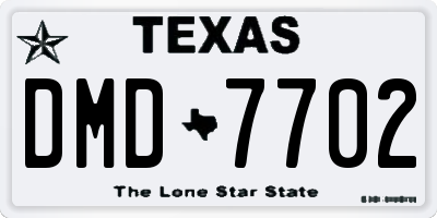 TX license plate DMD7702