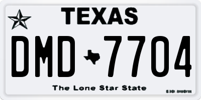 TX license plate DMD7704