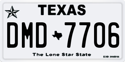 TX license plate DMD7706