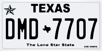 TX license plate DMD7707