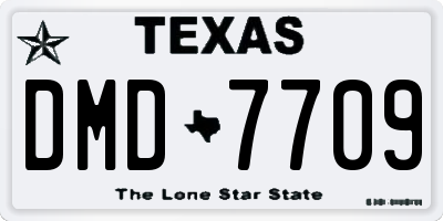 TX license plate DMD7709