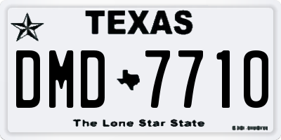 TX license plate DMD7710