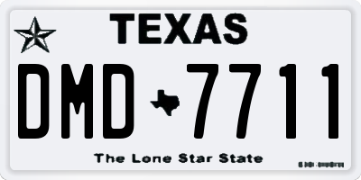 TX license plate DMD7711