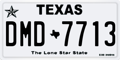 TX license plate DMD7713