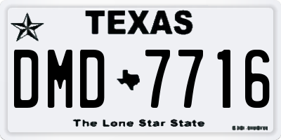 TX license plate DMD7716