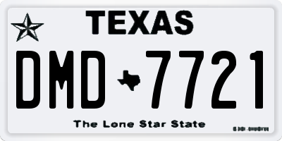TX license plate DMD7721