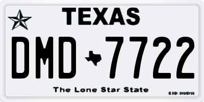 TX license plate DMD7722