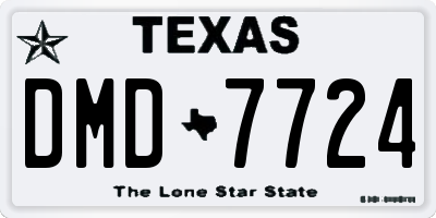 TX license plate DMD7724