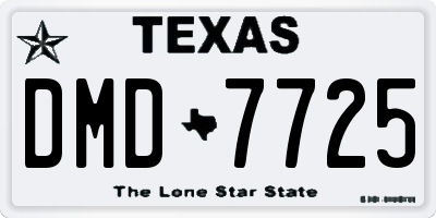 TX license plate DMD7725