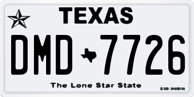 TX license plate DMD7726