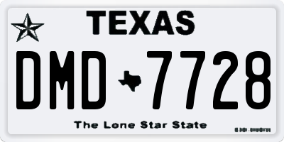 TX license plate DMD7728