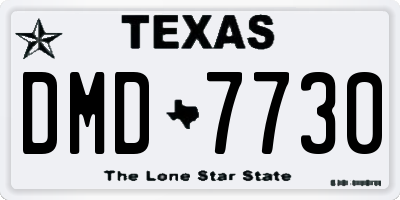 TX license plate DMD7730