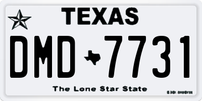 TX license plate DMD7731
