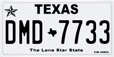 TX license plate DMD7733