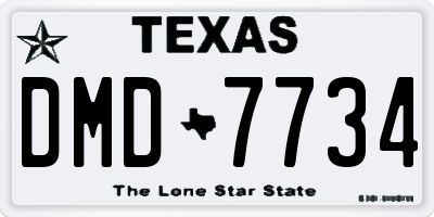 TX license plate DMD7734