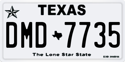 TX license plate DMD7735