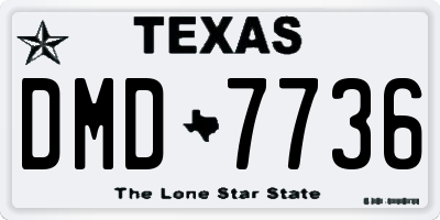 TX license plate DMD7736