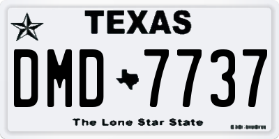 TX license plate DMD7737