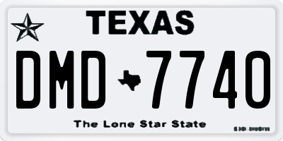 TX license plate DMD7740