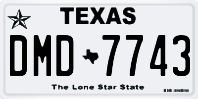 TX license plate DMD7743
