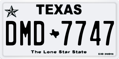TX license plate DMD7747
