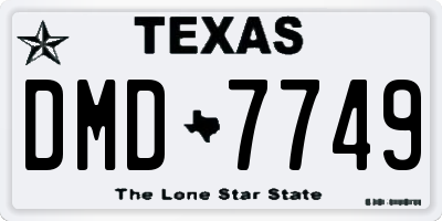 TX license plate DMD7749