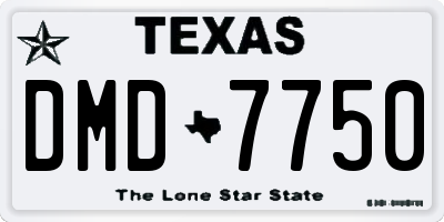 TX license plate DMD7750