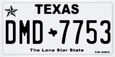 TX license plate DMD7753