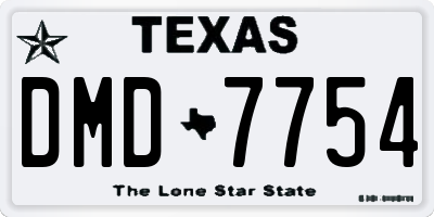 TX license plate DMD7754