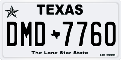 TX license plate DMD7760