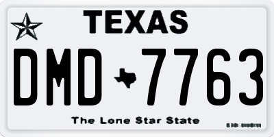 TX license plate DMD7763