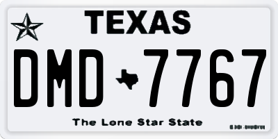 TX license plate DMD7767