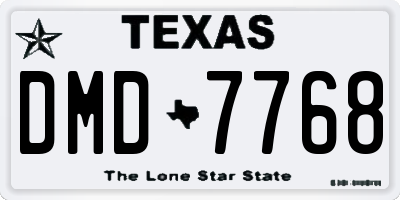 TX license plate DMD7768